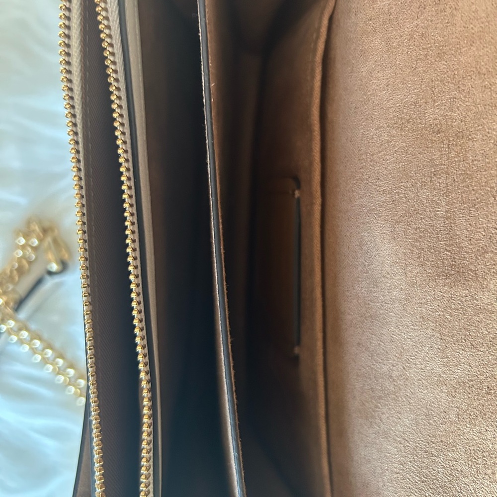 Coach Klare Shoulder Bag Chalk White Leather Signature Canvas‎ Snakeskin Rivets - Picture 8 of 11